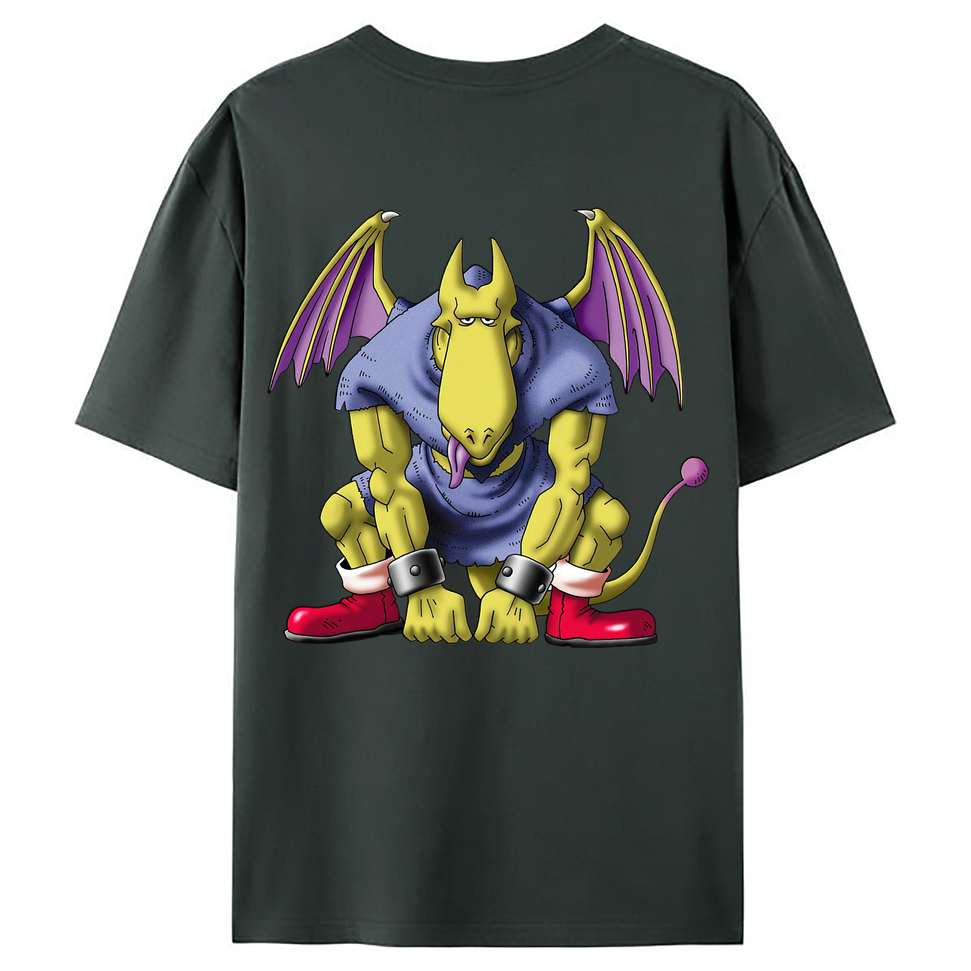 （画像用） ドラゴンクエスト Doragon Kuesuto Dragon Quest 綿100％ メンズ半袖Tシャツ（バックプリント） 通気性